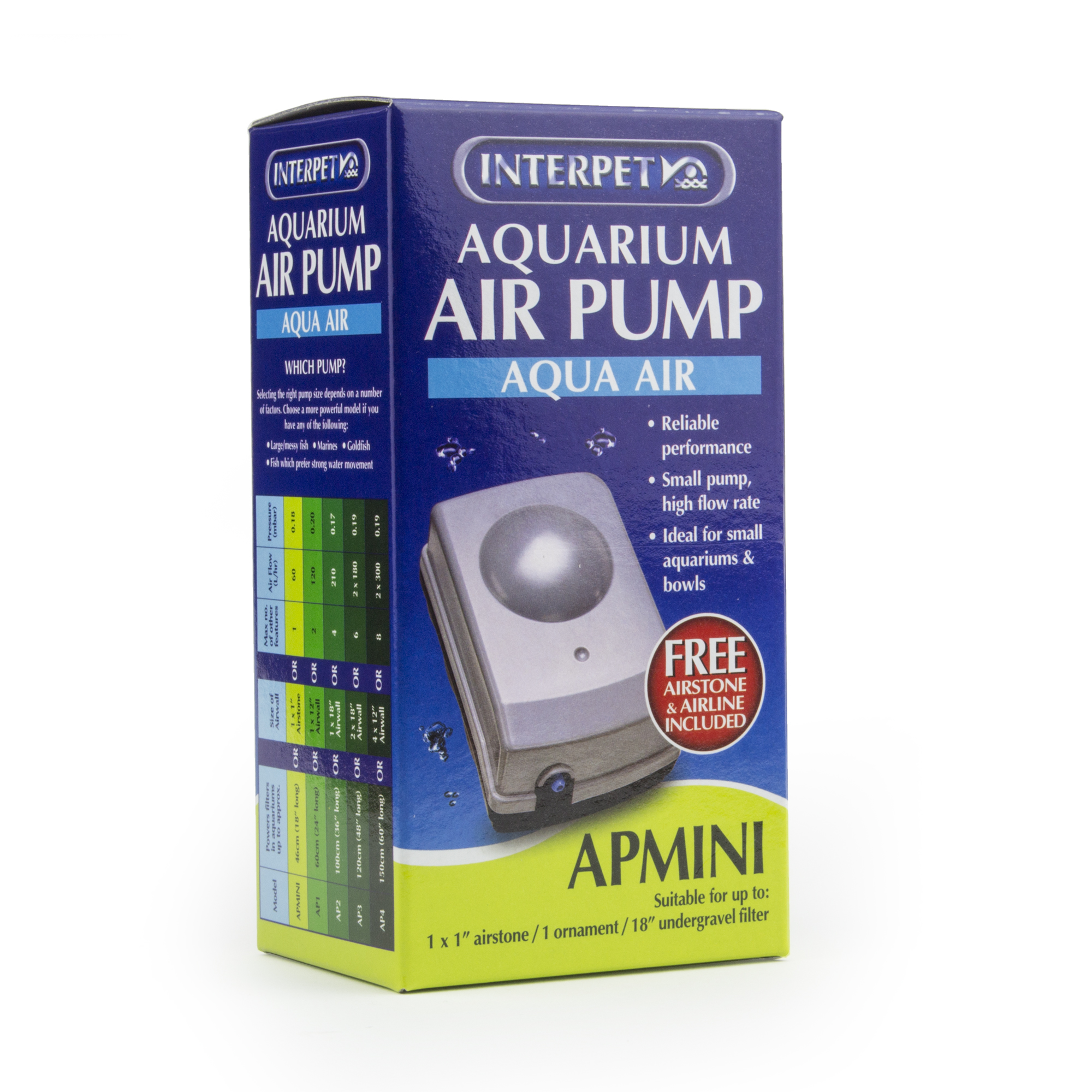 Interpet Interpet AP Mini 1 2 3 4 Aquarium Air Pump Aqua Air Fish Tank Oxygen Bubbles 